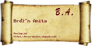 Brón Anita névjegykártya